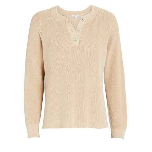 Rails Piper Tan Long Sleeve Cashmere Blend Henley Sweater Size Large - Picture 5 of 15